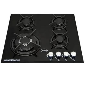 تصویر اجاق گاز شیشه ای ۴ شعله تی اندی مدل TD 115E T&D Glass Hob Model TD 115E