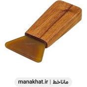 تصویر مهره خوشنویسی انگشتی عقیق طبیعی زعفرانی 5 سانتی متر 