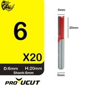 تصویر تیغه شیارزن قطر 6 میلیمتر کارگیر 20 میلیمتر دنباله 6 میلیمتر برند NJ 