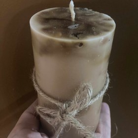 تصویر شمع دستسازمدل کوبیسم طرح استوانه رایحه شکات ووانیل ا Mobin.candle Mobin.candle
