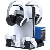 تصویر پایه خنک کننده وشارژر PS5 برند Green Lion Green Lion PS5 cooling stand and charger