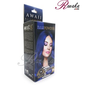 تصویر رنگ مو پودری رنگ سرمه‌ای جعبه 50 گرم آوایی Acoustic powder hair dye, navy color, box of 50 grams