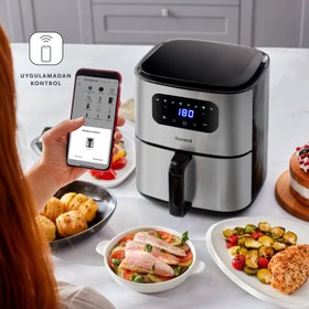 تصویر سرخکن بدون روغن Homend ترکیه مدل Airfryday 2503H مجهز به Wifi Homend Airfrday 2503H 4,2 Litre Smart Airfryer (Wi-Fi Control )