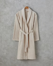 تصویر حوله حمام کتان انگلیش هوم مدل Summer سایز S-M بژ Summer Cotton Bathrobe S-M Beige