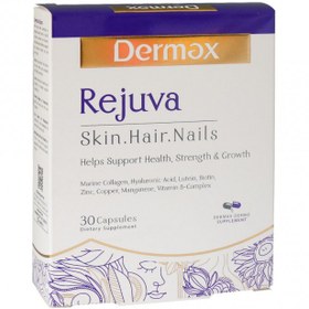 تصویر کپسول رجوا درمکس تقویت پوست مو و ناخن بسته 30 عددی Dermax, Rejuva Skin Hair Nails cap