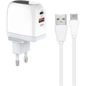 تصویر شارژر دیواری 30 وات کینگ استار مدل KW215PD (همراه با کابل) Wall Charger KW215PD 30W Kingstar With Cable