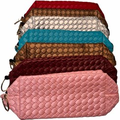 تصویر کیف آرایشی طرح چرم 