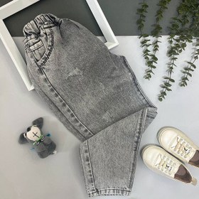 تصویر شلوار جین مام فیت طوسی gray | شلوار لی 