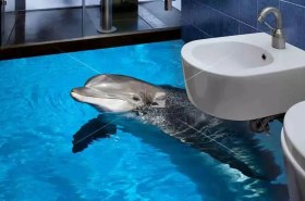 تصویر کف پوش دلفین کوچولو 