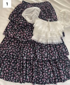 تصویر دامن گلدار چهار طبقه 9887 