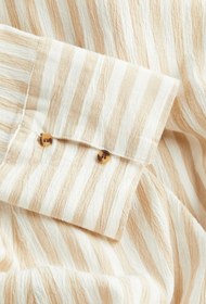 تصویر پیراهن زنانه بلند سفید کرم چپ و راستی برند اچ اند ام- H&M 