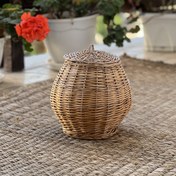 تصویر سبد مروار بافی دردار مدل خمره ای 