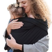 تصویر آغوشی رینگ فامربیبی مدل Ring Sling رنگ کرم زرد و سبز 