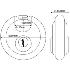 تصویر قفل آویز آبوس سایز ۸۰ گرد ضد اسید 