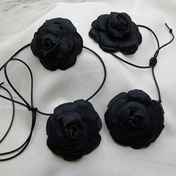 تصویر ست چوکر گل رز مشکی 