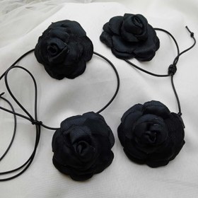 تصویر ست چوکر گل رز مشکی 