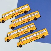 تصویر خط کش چوبی طرح اتوبوس دانش آموز 