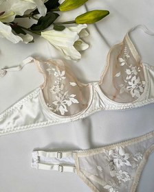 تصویر ست گلدوزی سفید ژینا 4040 