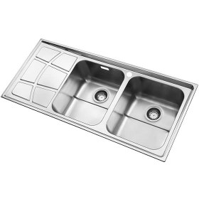 تصویر سینک استیل البرز دو لنگه فانتزی 762 توکار - راست steelalbroz.sink762/50