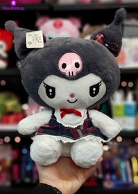 تصویر عروسک کیتی کرومی لباس چهارخونه پولیشی خارجی ۴۰ سانت - کیتی Kitty & Kuromi