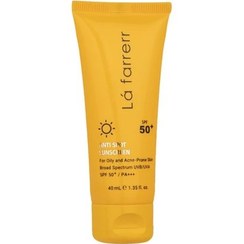 تصویر کرم ضد آفتاب و ضد لک لافارر پوست چرب و مستعد آکنه بی رنگ 40 میل Lafarre Sunscreen and Anti Spot Cream for Oily and Skin  SPF50 Colorless 40ml