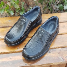 تصویر کفش طبی مردانه مدل چرم طبیعی کد 004t.k رنگ مشکی - 40 mans leather shoes code 004t.k black color