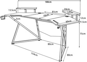 تصویر میز گیمینگ ROYAL POLAR مدل Anchor با طول ۱۸۰ سانتی‌متر از فیبر کربن 