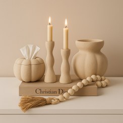 تصویر ست تک شازده - سفید / جاشمعی 2 عددی 