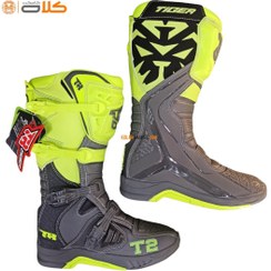 تصویر بوت موتور سواری کراسی تایگر | T2 | Y-Gray ا Crossy boots TIGER T2 - Y-Gray Crossy boots TIGER T2 - Y-Gray