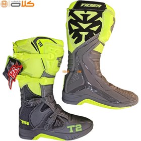 تصویر بوت موتور سواری کراسی تایگر | T2 | Y-Gray ا Crossy boots TIGER T2 - Y-Gray Crossy boots TIGER T2 - Y-Gray