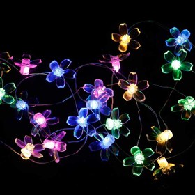 تصویر ریسه مفتولی طرح گل شکوفه USB رنگی 2٫4 متری Flower Colorful LED