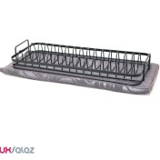 تصویر نمگیر ظروف استند دار فلزی طرح گل برجسته 