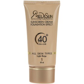 تصویر کرم پودر ضد آفتاب مدیسان مدل Light Beige حجم 30 میلی لیتر Medisun Sun Screen SPF40 Foundation Light Beige 30ml