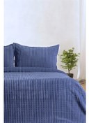 تصویر ست پتو دو نفره ۳ تکه خط مدرن به رنگ آبی تیره برند merinos Modern Line 3 Piece Double Blanket Set Navy Blue