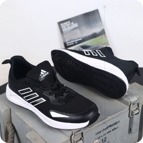 تصویر کتونی adidas مشکی زیر سفید مدل 877 