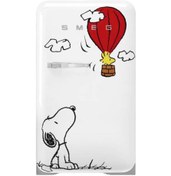 تصویر یخچال فاب 10 اسمگ SMEG مدل فریزر دار طرح اسنوپی یخچال مینی ایستاده تک درب snoopy 