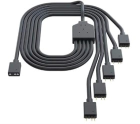 تصویر کولر مستر 1 تا 5 آدرس پذیر RGB Splitter Cable Universal 3-pin ARGB Sync بر روی نوارها و فن های LED برای موارد کامپیوتر ، خنک کننده های CPU و رادیاتورها-ارسال 20 روز کاری 