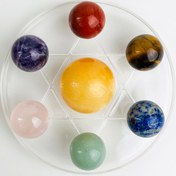 تصویر ست گوی سنگی هفت چاکرا 