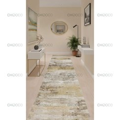 تصویر فرش راهرویی یا فرش کناره طرح پتینه کرمی کد Roll09 