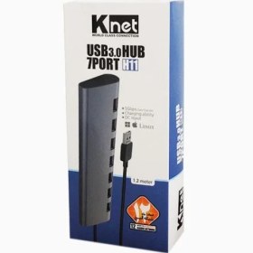 تصویر هاب 7 پورت USB 3.0 کی نت مدل H11 Knet K-HUAMH117 7port USB 3.0 HUB