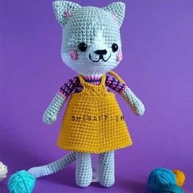 تصویر عروسک بافتنی گربه مدل ثمیستا کد 21 
