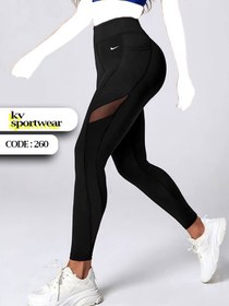 تصویر لگ جیب موبایلی تور دار ورزشی زنانه Nike کد 001 Nike womens sports mesh mobile pocket leg code 001