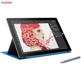 تصویر تبلت مایکروسافت مدل Surface Pro 3 با پردازنده‌ی Core i5 و ویندوز 10 به همراه کیبورد ظرفیت 128 گیگابایت 