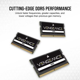 تصویر رم لپ تاپ DDR5 تک کاناله 4800 مگاهرتز CL40 کورسیر VENGEANCE ظرفیت 16 گیگابایت Corsair Vengeance DDR5 16GB 4800MHz CL40 Single Channel Ram