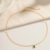 تصویر گردنبند عقیق زیرکونیا روکش طلا 