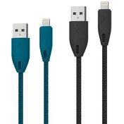 تصویر کابل شارژ لایتنینگ پاورولوژی پک 2 تایی مدل Powerology PBMFIBKBJ Powerology Braided Lightning Cable Set