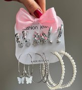 تصویر گوشواره پروانه پک ۹ جفتی 