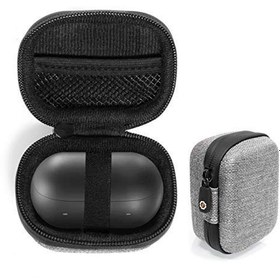 تصویر مورد محافظ سیاه و سفید Tweed Grey برای جوانه های گلکسی سامسونگ ، مورد سفارشی شده برای مورد شارژ از گوشواره بلوتوث True Wireless Earbuds ، جیب لوازم جانبی مش ، بند محافظ الاستیک امنیت برای حفظ امنیت دستگاه 