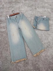 تصویر شلوار واید لگ یخی کد 4062 