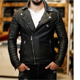 تصویر خرید ژاکت چرم مردانه ست برند DCS COLLECTION رنگ مشکی کد ty45745871 
